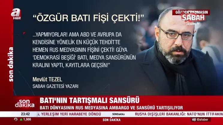 Batı’nın tartışmalı sansürü! Sabah Gazetesi Yazarı Mevlüt Tezel: Bu nasıl bir çılgınlık? | Video