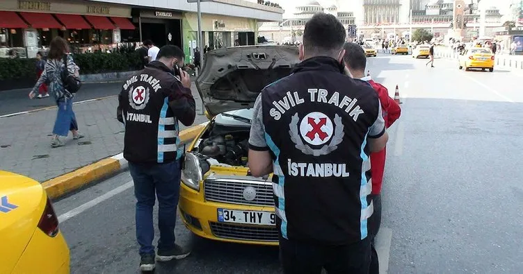 Taksim’de denetim; taksiciden bu kez uzun mesafe bahanesi