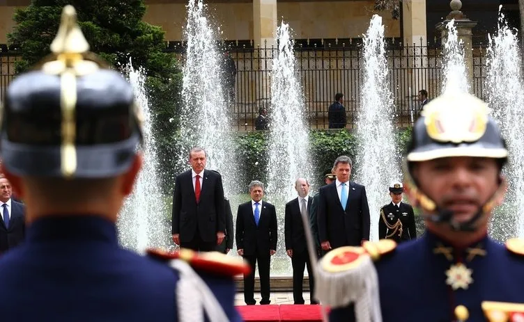 Erdoğan’a Kolombiya’da görkemli karşılama