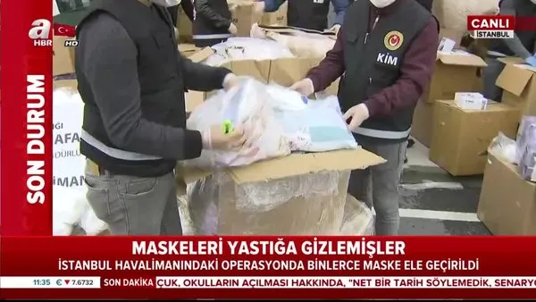 İstanbul Havalimanı'nda corona virüsü maskesi kaçakçılığı operasyonu | Video