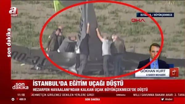 Son dakika! İstanbul'da eğitim uçağı düştü! Büyükçekmece'de olay yerinden canlı yayınla ilk görüntüler | Video