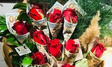 Gül buketini dolarlara sardırdı #kirsehir Gül buketini dolarlara sardırdı #kirsehir
