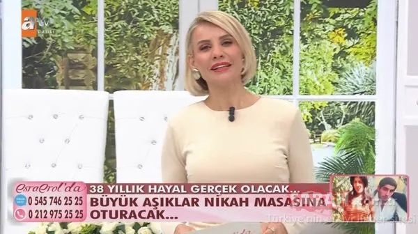 38 yıllık büyük aşk Esra Erol’da mutlu sonla bitti! Esra Erol aşıkları canlı yayında evlendirdi!
