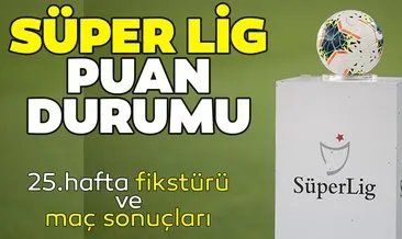 Süper Lig Puan Durumu! 14 Şubat Süper Lig sıralaması - güncel puan durumu tablosu ile 25. Hafta fikstür ve maç sonuçları