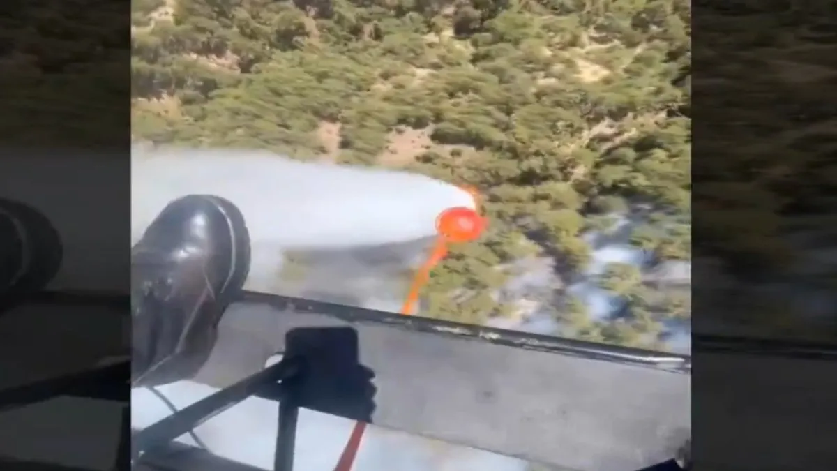 TSK'dan Göynük'teki orman yangınını söndürme çalışmasına helikopter desteği