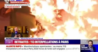 Fransa kaosa sürükleniyor: Macron kıl payı kurtuldu, halk sokakları ateşe verdi | Video