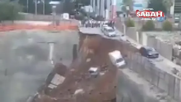 İstanbul Ümraniye'de çukura düşen araç saniye saniye böyle görüntülendi