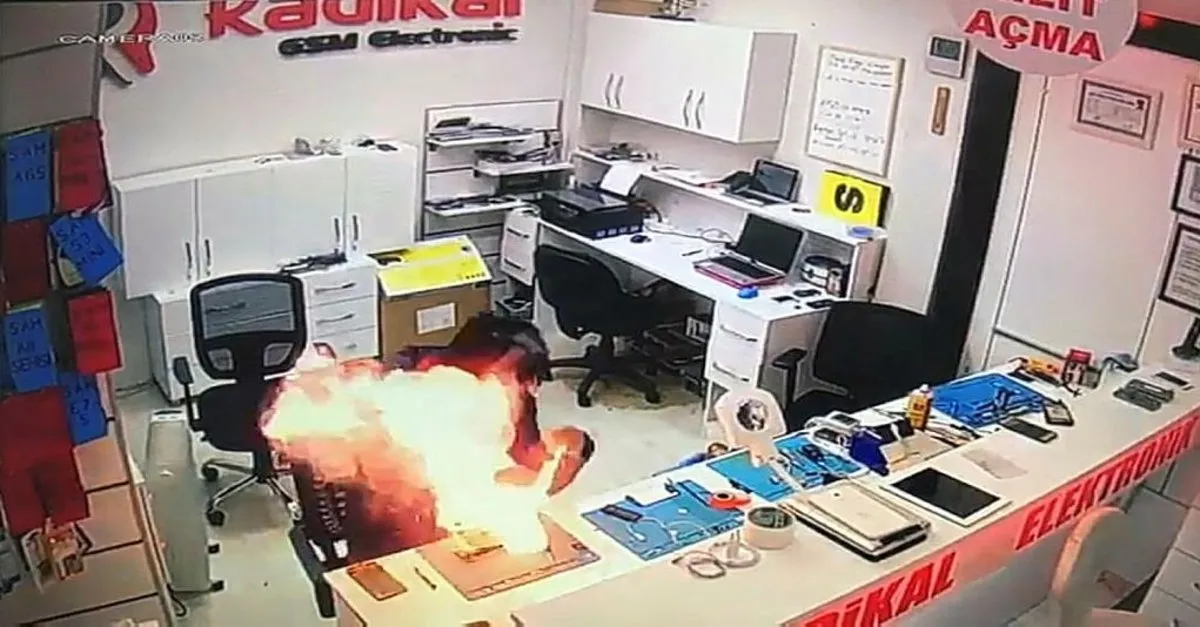 Telefon Patlayip Alev Aldi Sabah