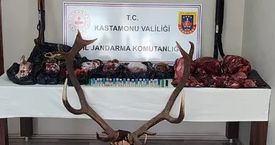 Jandarmadan kaçak avcılara suçüstü: Kilolarca geyik eti ele geçirildi; 432 bin lira ceza kesildi #kastamonu