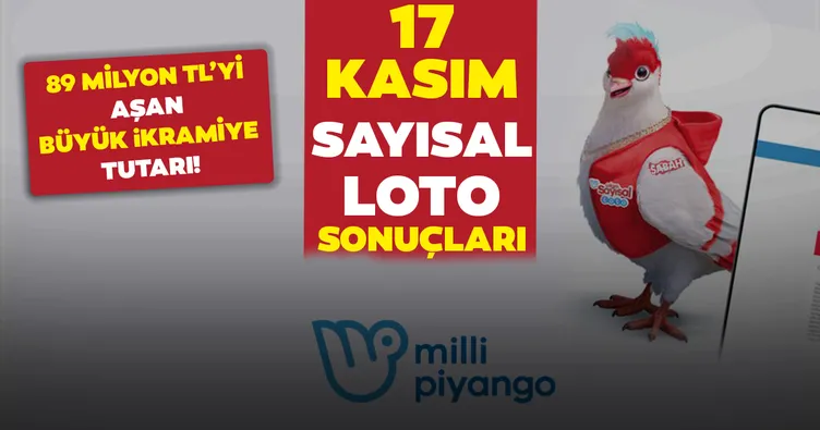 Sayısal Loto sonuçları saat kaçta belli olacak? Milli Piyango İdaresi ile 17 Kasım Çılgın Sayısal Loto çekiliş sonuçları - MPİ bilet sorgulama
