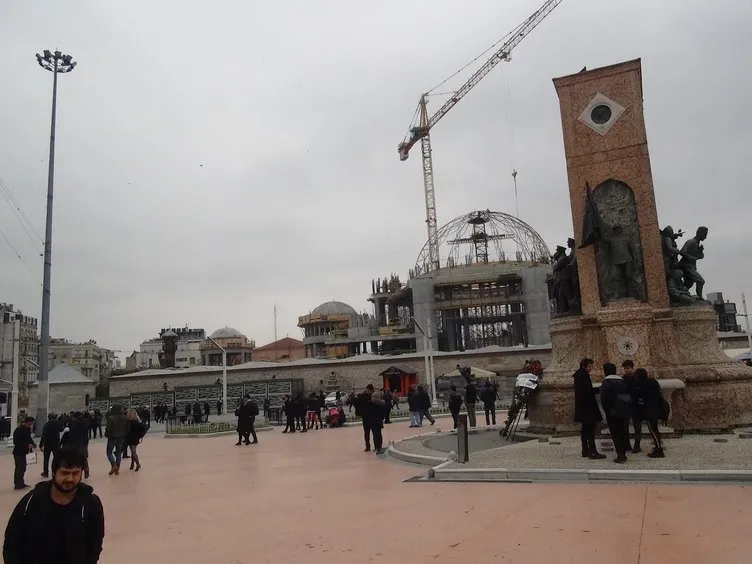 Taksim Camii'nin ana kubbesinin yapımına start verildi