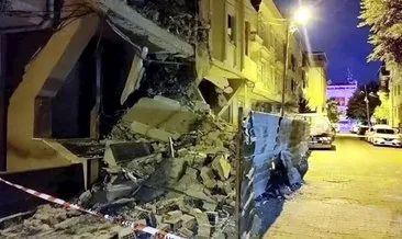 Kentsel dönüşüm için boşaltılan 6 katlı binada çökme yaşandı #istanbul