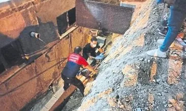 İnşaat çukuruna düştü, kurtarıldı