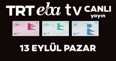 TRT EBA TV canlı izle! 13 Eylül 2020 Pazar ’Uzaktan Eğitim’ Ortaokul, İlkokul, Lise kanalları canlı yayın | Video