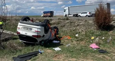 Kırıkkale-Çorum karayolunda otomobil şarampole uçtu! 4 yaralı #kirikkale