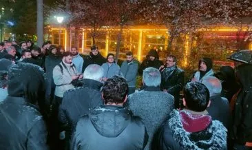 Yoğun kar yağışı altında Gazze yürüyüşü #gumushane