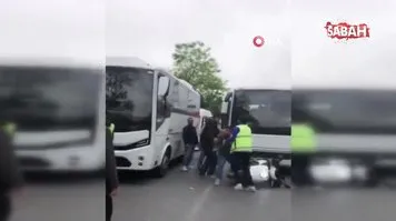 Başakşehir’de servis şoförü trafikte tartıştığı motosikletliye böyle saldırdı