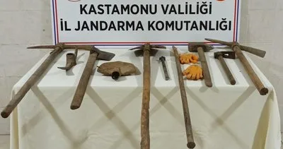 İzinsiz kazı yapan 5 şüpheli yakalandı #kastamonu