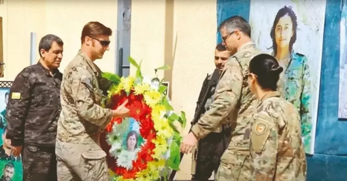 Sözde müttefikten yeni skandal! ABD askerleri PKK/YPG'li teröristlerin sözde anma töreninde
