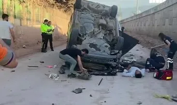 Kocaeli'de feci kaza: Otobandan aşağıya araç uçtu, 2 yaralı #kocaeli