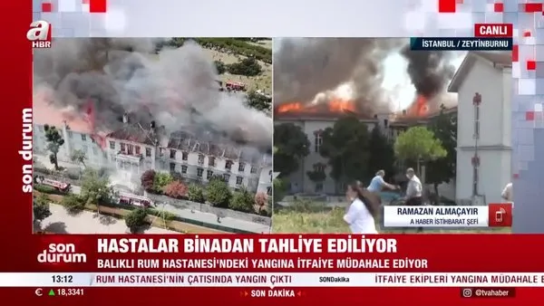 SON DAKİKA! İstanbul'da Balıklı Rum Hastanesi'nde yangın! İtfaiyenin müdahalesi sürüyor | Video
