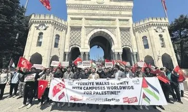 Türk öğrencilerden ‘zulme dur’ yürüyüşü