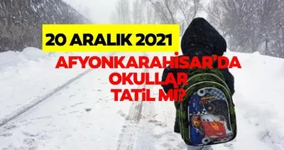 Afyonkarahisar’da okullar tatil mi? Bugün 20 Aralık 2021 Pazartesi Afyonkarahisar’da okullar tatil mi, Valilik kar tatili açıklaması var mı?