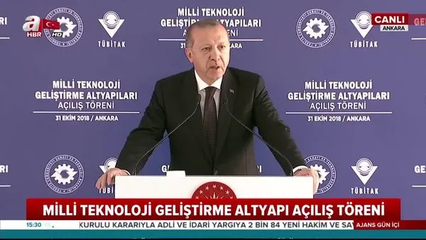 Cumhurbaşkanı Erdoğan, Milli Teknoloji Geliştirme Altyapı Açılış Töreni'nde önemli açıklamalarda bulundu