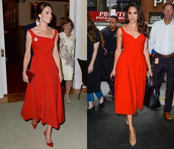 Kate Middleton ile Meghan Markle’ın stil benzerliği.