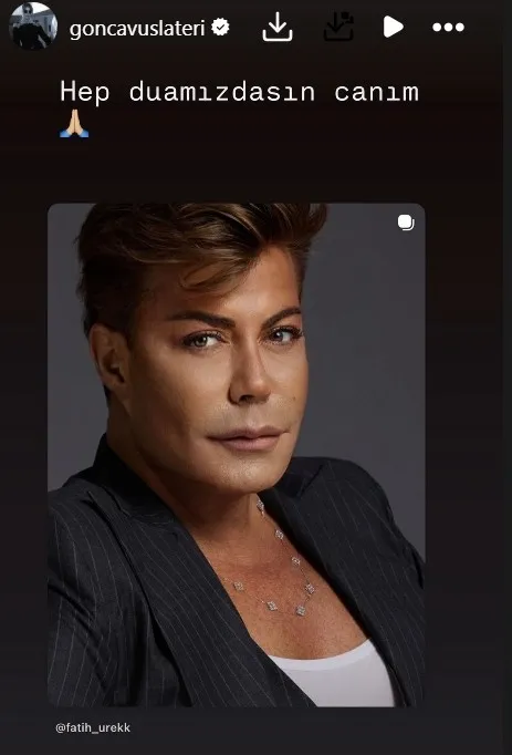 Dostunu bir an olsun unutmuyor... Gonca Vuslateri’den duygusal Fatih Ürek paylaşımı: Hep duamızdasın