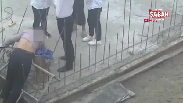 Çin'de boynuna ve göğsüne çelik çubuk saplanan inşaat işçisi böyle kurtarıldı | Video