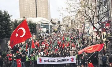 İstanbul’da “şehitlere saygı Gazze’ye destek” yürüyüşü