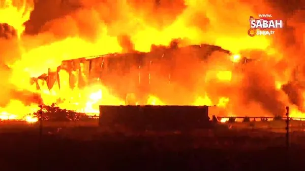 Azerbaycan’da fabrikada korkutan yangın | Video