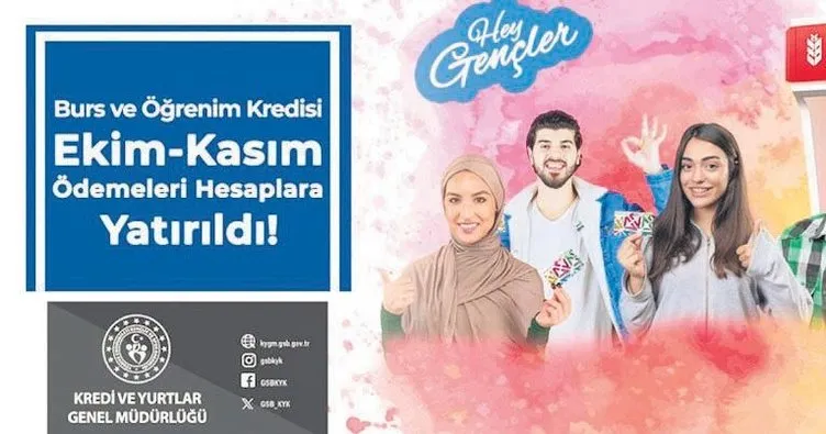 KYK burs ödemeleri başladı