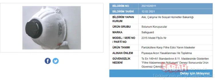 Bakanlık tek tek ifşa etti! İşte güvensiz çıkan maskeler ve markaları