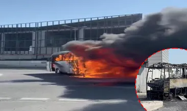Arnavutköy’de feci olay! Servis minibüsü alev alev yandı: O anlar kamerada