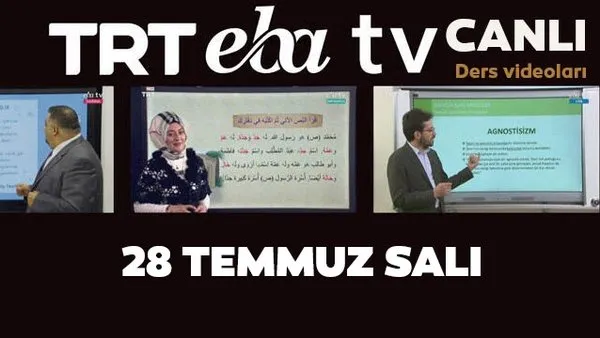 TRT EBA TV izle! (28 Temmuz 2020 Salı) 'Uzaktan Eğitim' Ortaokul, İlkokul, Lise kanalları canlı yayın | Video