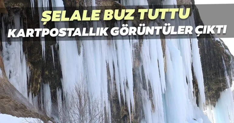 Dipsiz Göl Şelalesi buz tuttu, ortaya kartpostallık görüntüler çıktı