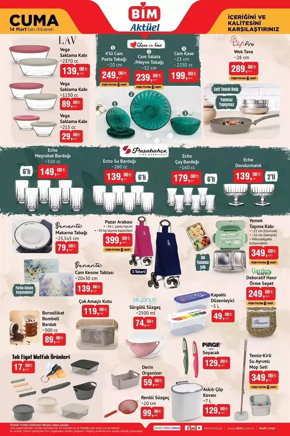 HAFTANIN KAÇIRILMAYACAK FIRSATLARI! BİM aktüel 11-14 Mart broşürü: Elektrikli süpürge, çarşaf, termos, mop, tavuk, süt, yoğurt...