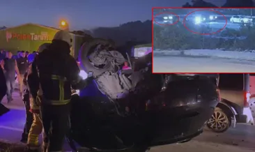 Hatay’da feci kaza! Otomobil ışıkta bekleyen 2 araca ok gibi saplandı: Kaza anı kamerada