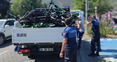 Zabıta ekipleri scooterları topladı
