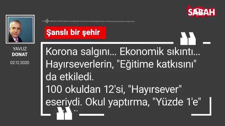 Yavuz Donat 'Şanslı bir şehir'