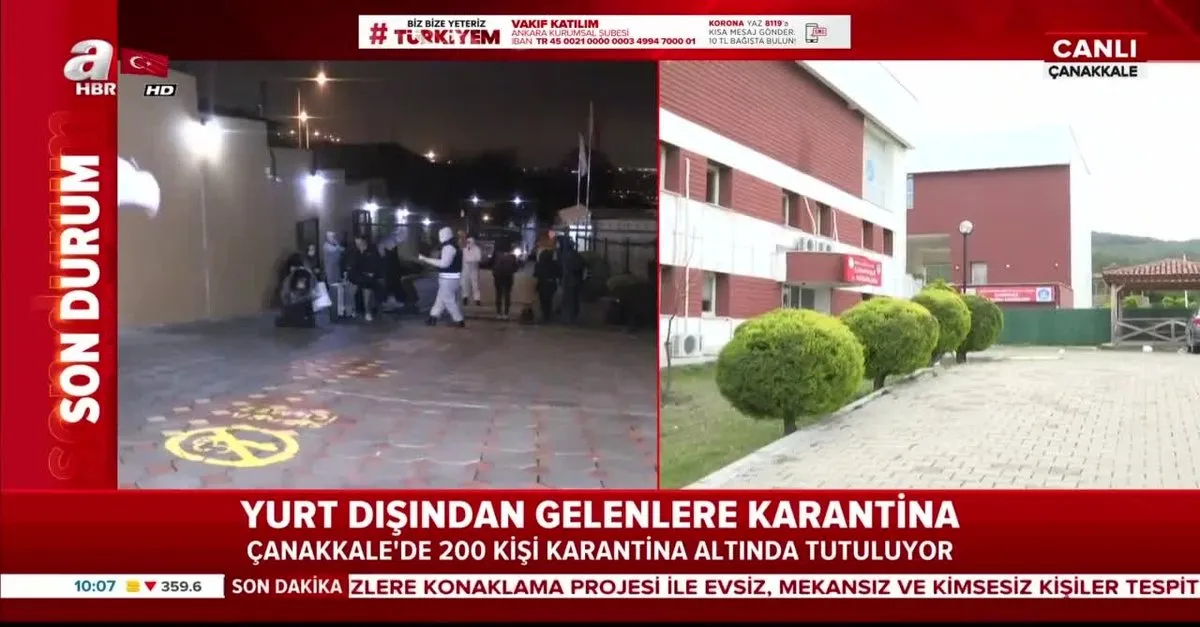 Yurt Disindan Getirilen 200 Vatandasimiz Canakkale De Karantinada Videosunu Izle Son Dakika Haberleri