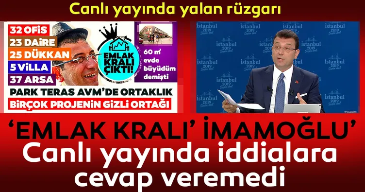 Son dakika haberi: 'Emlak Kralı' olduğu ortaya çıkan İmamoğlu canlı yayında iddialara cevap veremedi