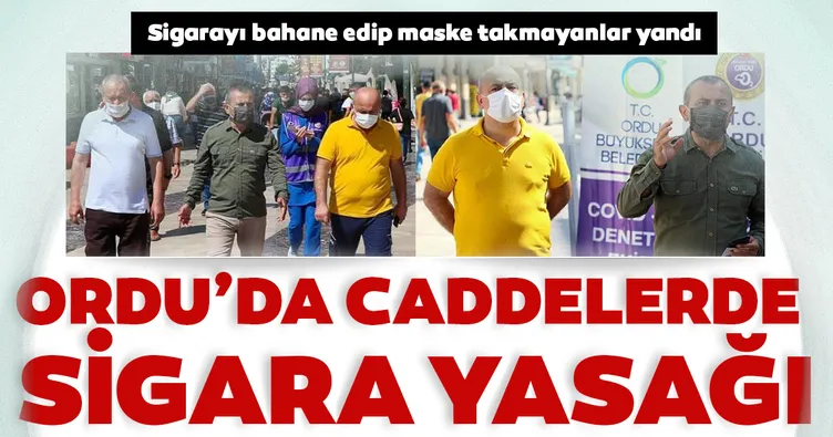 Sigarayı bahane edip maske takmayanlar yandı! Ordu’da kalabalık caddelerde sigara yasağı