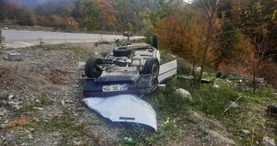 Otomobil önce takla attı, sonra boş araziye uçtu: 2 yaralı #zonguldak