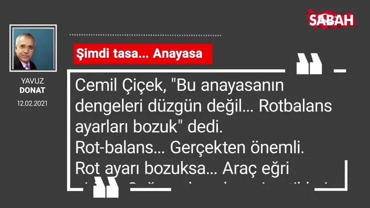 Yavuz Donat | Şimdi tasa... Anayasa