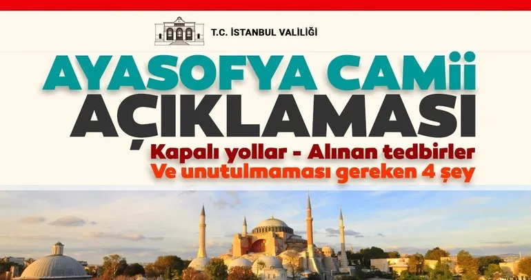 SON DAKİKA! İstanbul Valisi Ali Yerlikaya’dan Ayasofya açıklaması