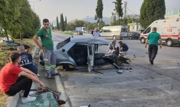 Freni patlayan otomobil paramparça olup yola saçıldı: 5 yaralı #denizli