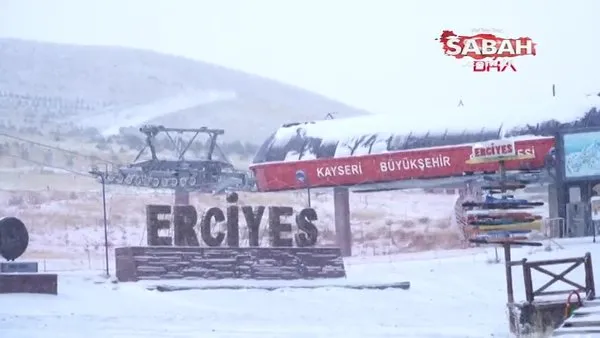 Kayseri Erciyes'te kar yağışı etkili oldu